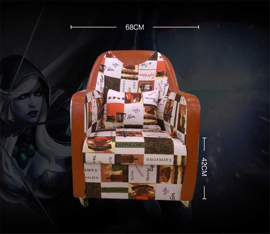 夢達網(wǎng)吧單人皮沙發(fā)產(chǎn)品尺寸示意圖