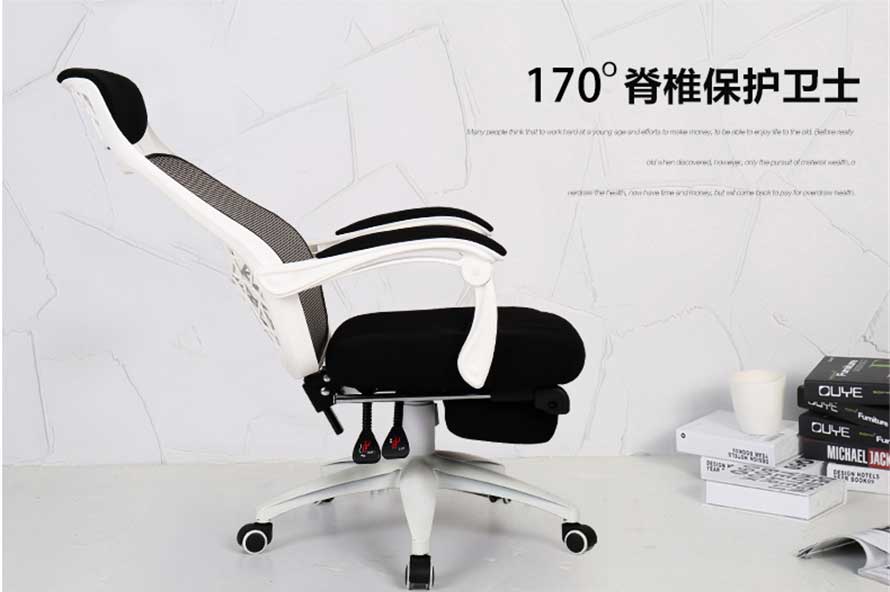 夢達(dá)黑白色網(wǎng)吧電競椅170度可躺