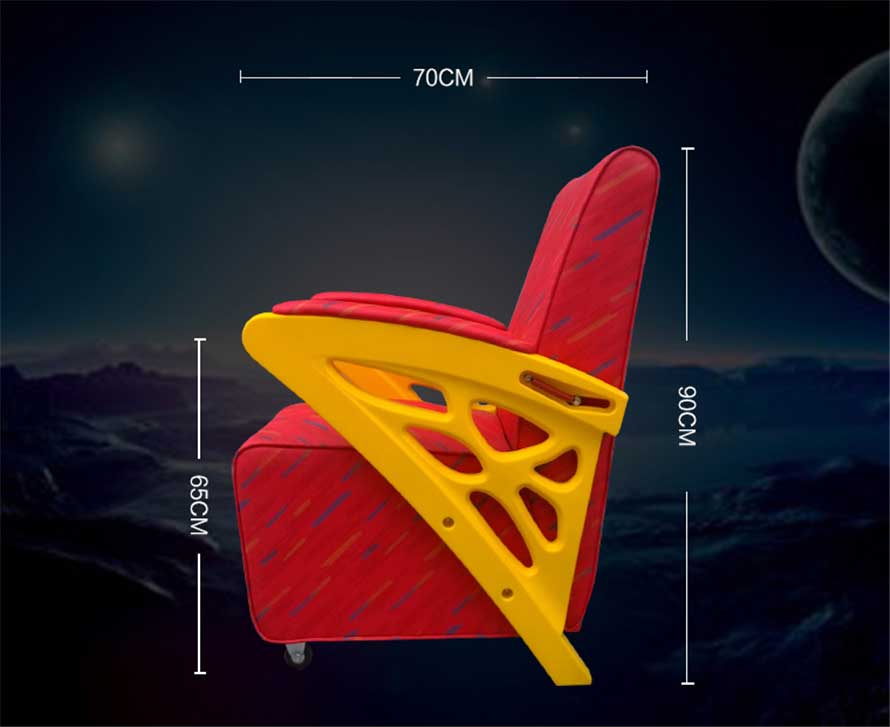 夢達(dá)單人布藝沙發(fā)尺寸示意圖
