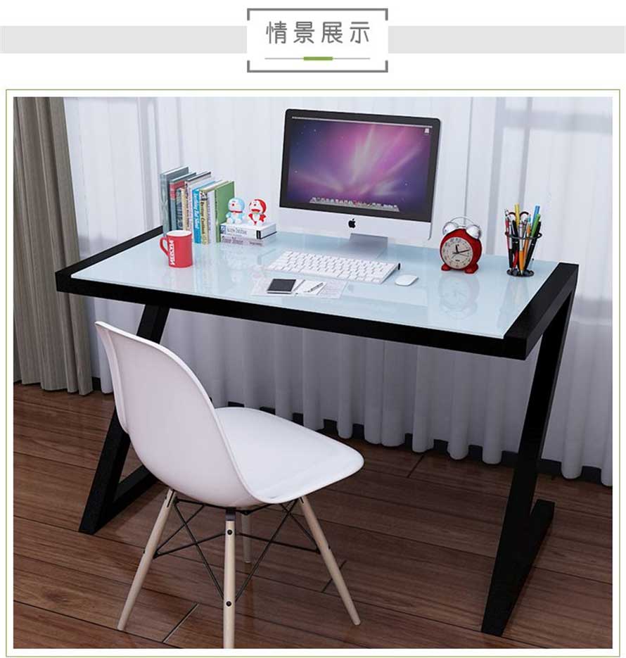 夢(mèng)達(dá)白色鋼化玻璃黑架網(wǎng)吧電腦桌效果圖