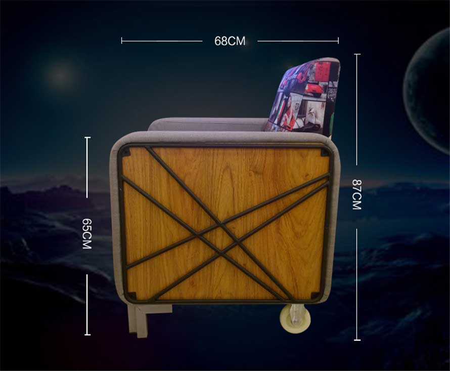 夢達網(wǎng)吧單人沙發(fā)尺寸示意圖