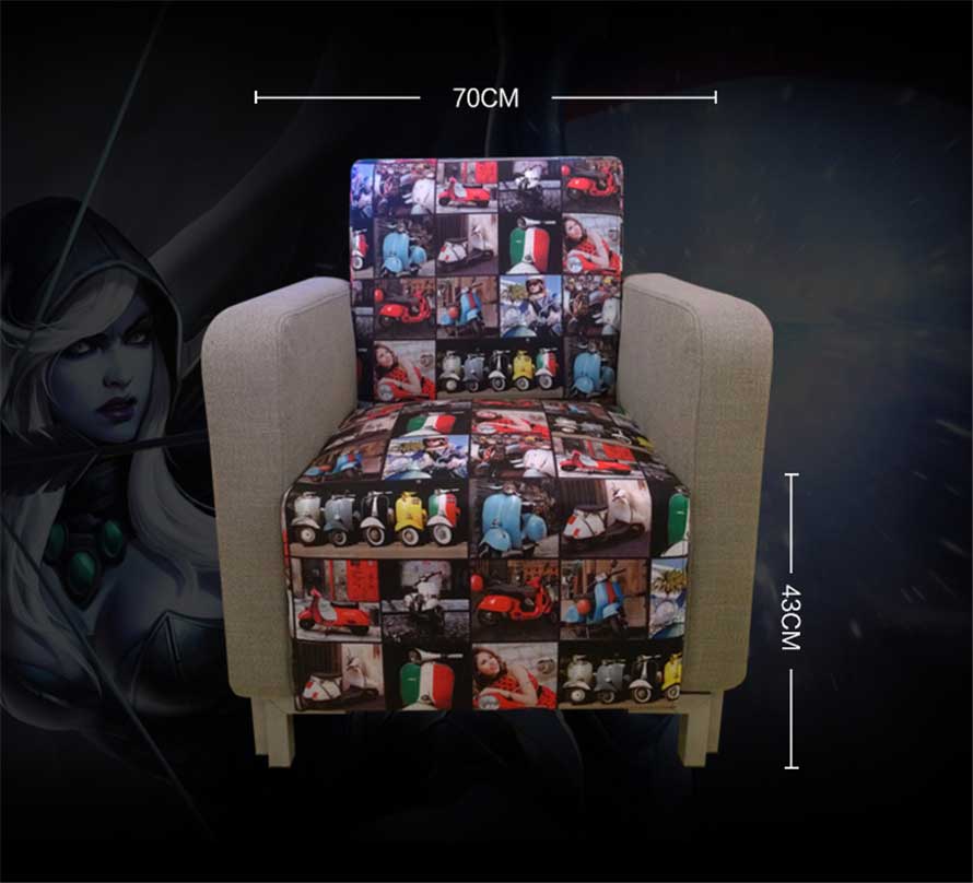 夢達網(wǎng)吧單人沙發(fā)尺寸示意圖