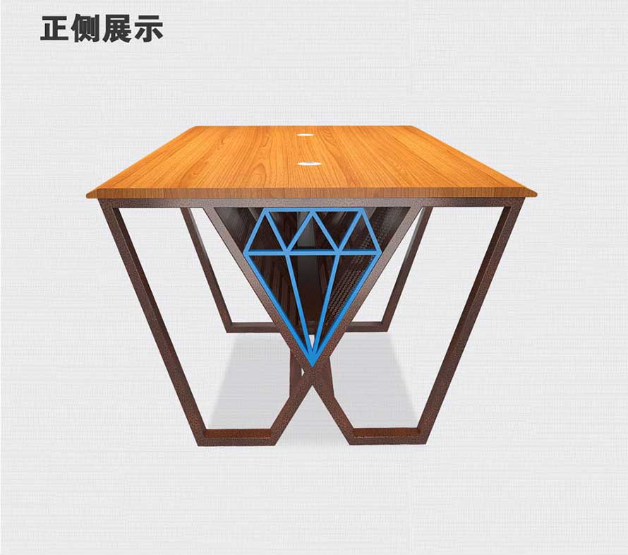 夢達新款網(wǎng)吧桌設計圖側面展示