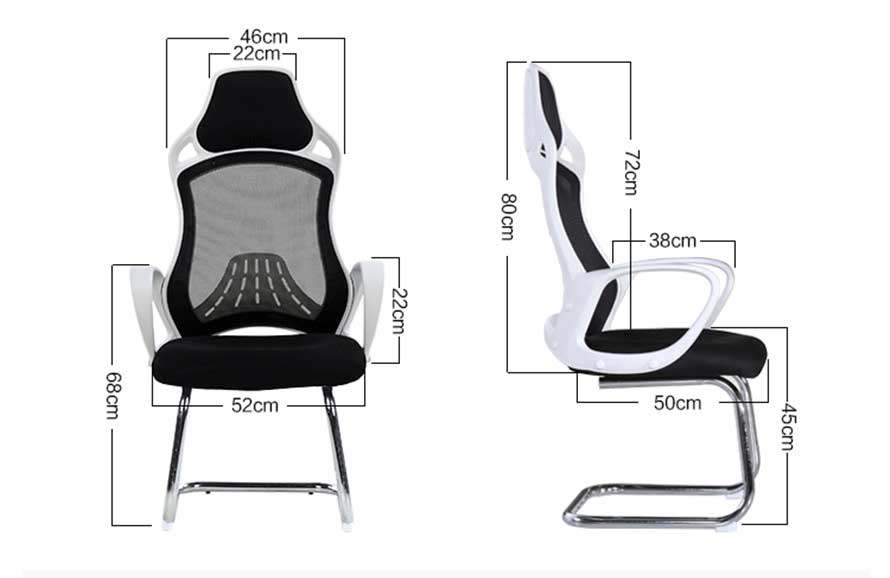 夢(mèng)達(dá)新款網(wǎng)咖電競(jìng)椅尺寸示意圖