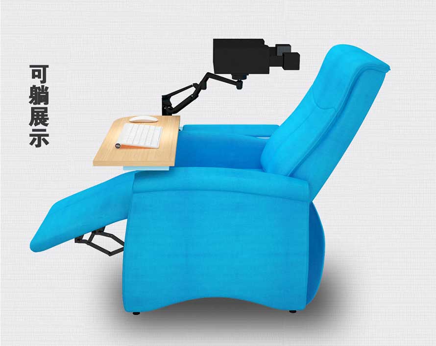 夢達(dá)網(wǎng)吧電腦桌椅一體后仰功能展示