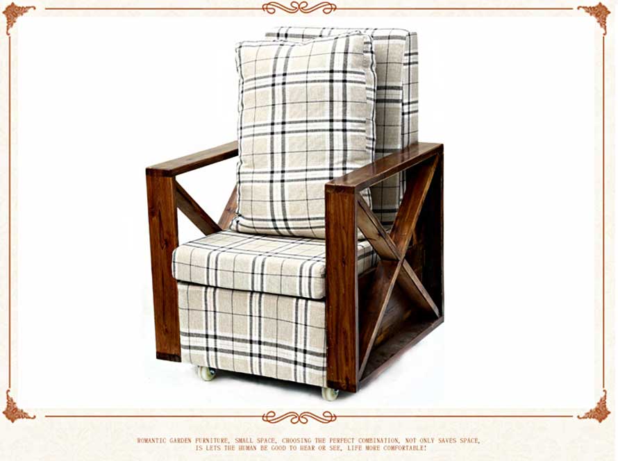 夢達網吧實木單人沙發(fā)效果圖