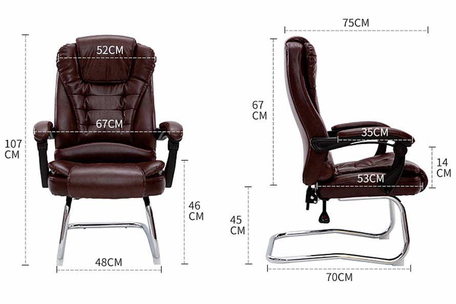 夢達高檔網(wǎng)吧皮椅尺寸示意圖