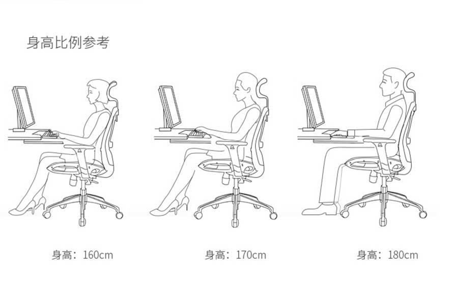 夢(mèng)達(dá)人體工學(xué)時(shí)尚網(wǎng)吧椅，支持網(wǎng)吧不同身高人群使用