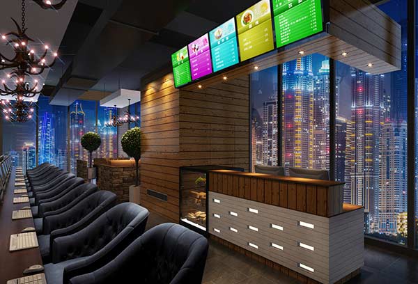 極具觀賞性的網(wǎng)吧吧臺(tái)裝修效果圖