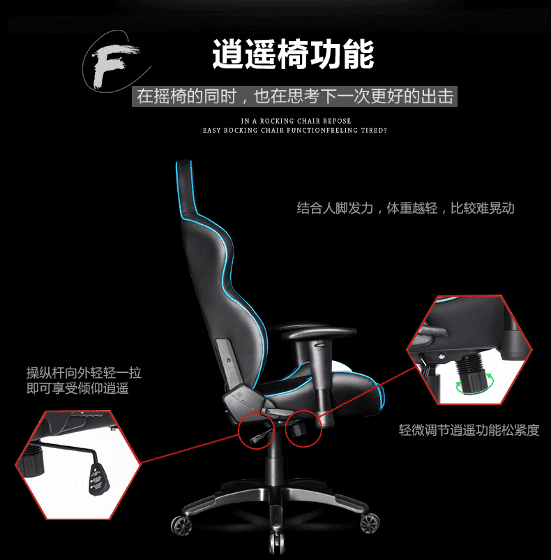 夢達網(wǎng)吧皮椅逍遙椅功能展示