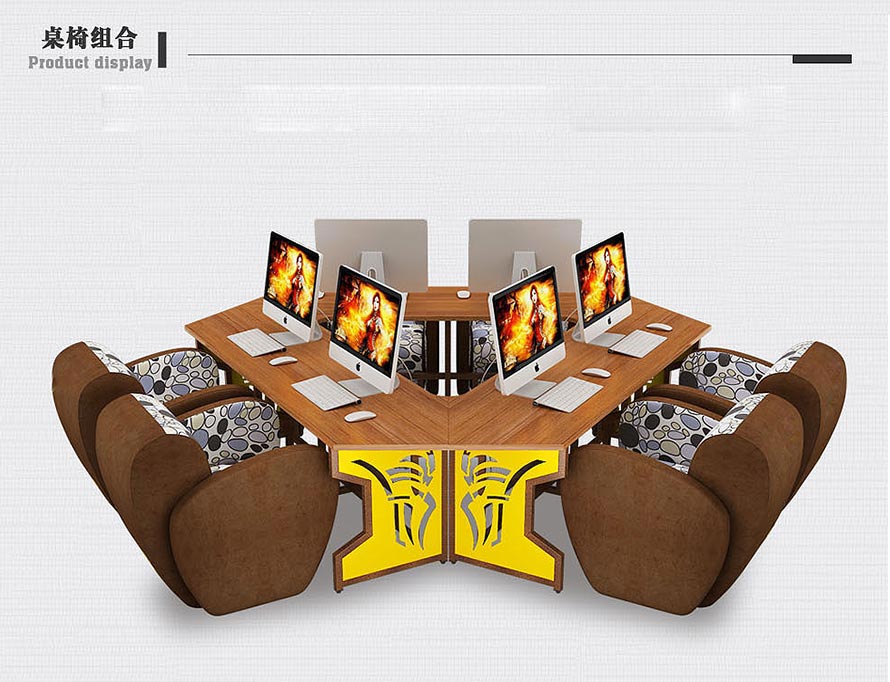 夢達(dá)網(wǎng)吧連體電腦桌裝修效果圖