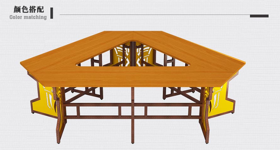 夢達(dá)深木色網(wǎng)吧連體電腦桌圖片