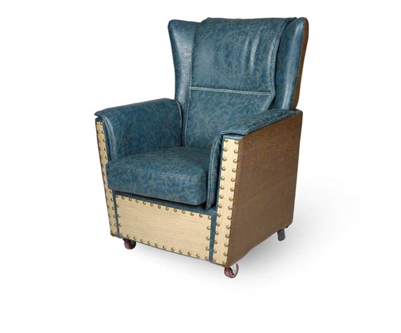 夢達藍色歐式單人網(wǎng)吧沙發(fā)椅設計效果圖