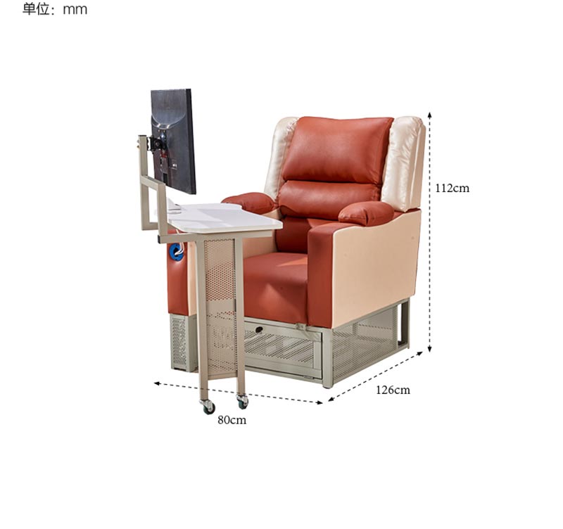 夢達網(wǎng)吧桌椅一體沙發(fā)尺寸示意圖