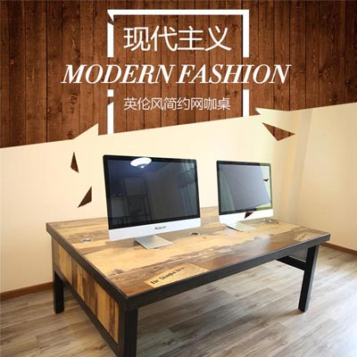 木質(zhì)網(wǎng)吧電腦桌_型號TB030