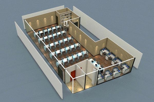 網(wǎng)吧桌椅擺放三維設(shè)計(jì)圖