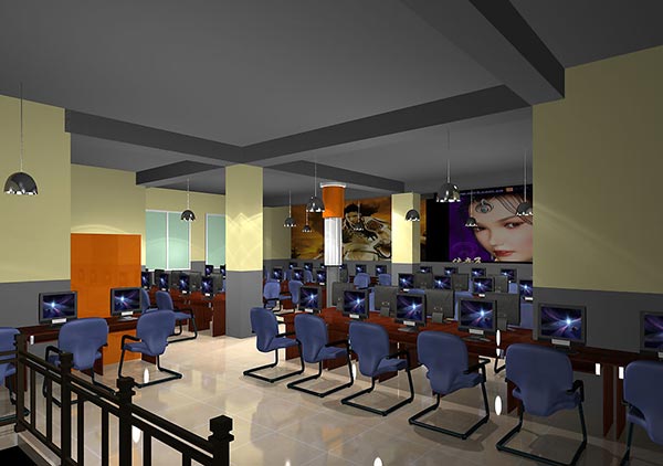 網(wǎng)吧桌椅裝修效果圖