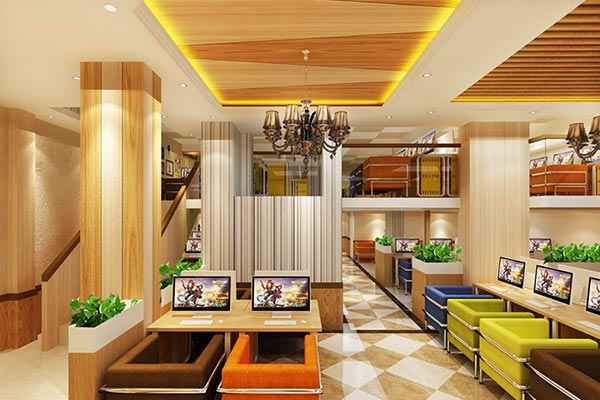 網吧桌椅裝修效果圖