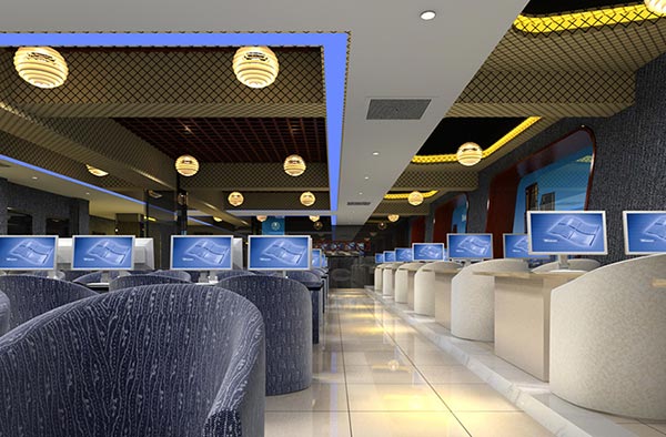 網吧桌椅裝修效果圖