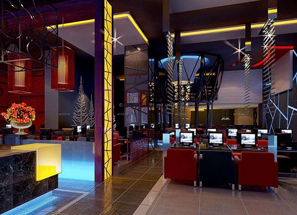 網(wǎng)吧桌椅效果圖