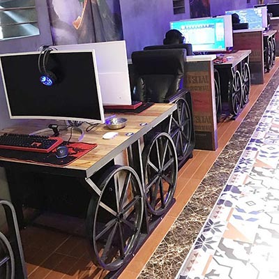 網(wǎng)吧連體桌椅_型號(hào)TB012