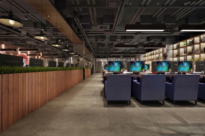 鄭州西街網(wǎng)咖桌椅裝修效果圖