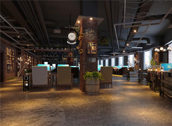 夢達(dá)網(wǎng)吧桌椅裝修效果圖